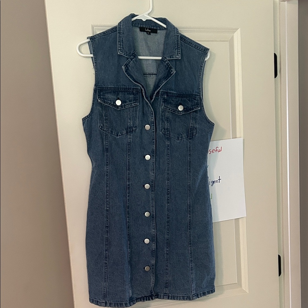 Lulu's Blue Denim Button-Down Mini Dress